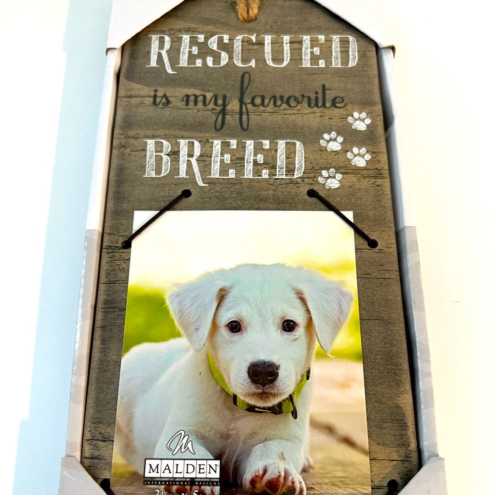 Hanging Picture Frame - Rescued is my favorite breed